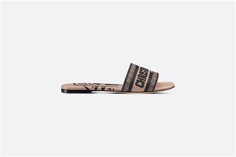 dior dway beige jute|Dway Slide Blush Jute Canvas Embroidered with Dior Union Motif.